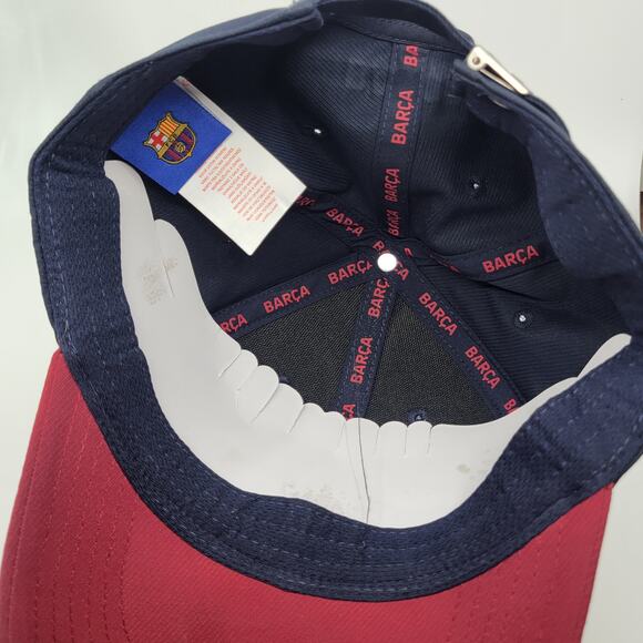 FC Barcelona Hat Cap Football Soccer FCB Red Maroon / Navy Blue New - Picture 7 of 8